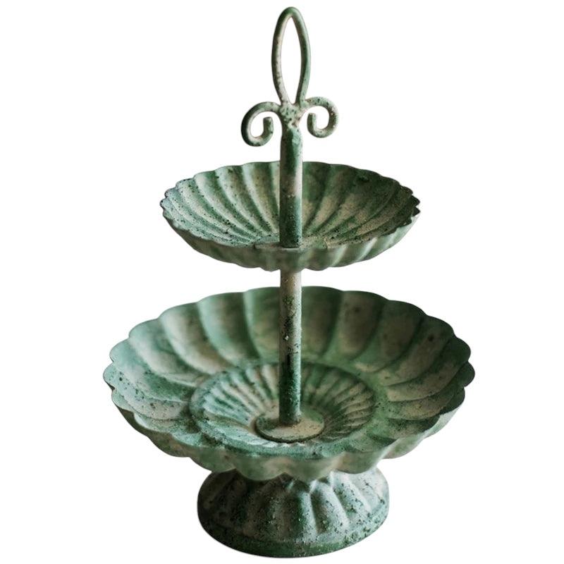 Plate Metal Cake Stand Tiered Country Style