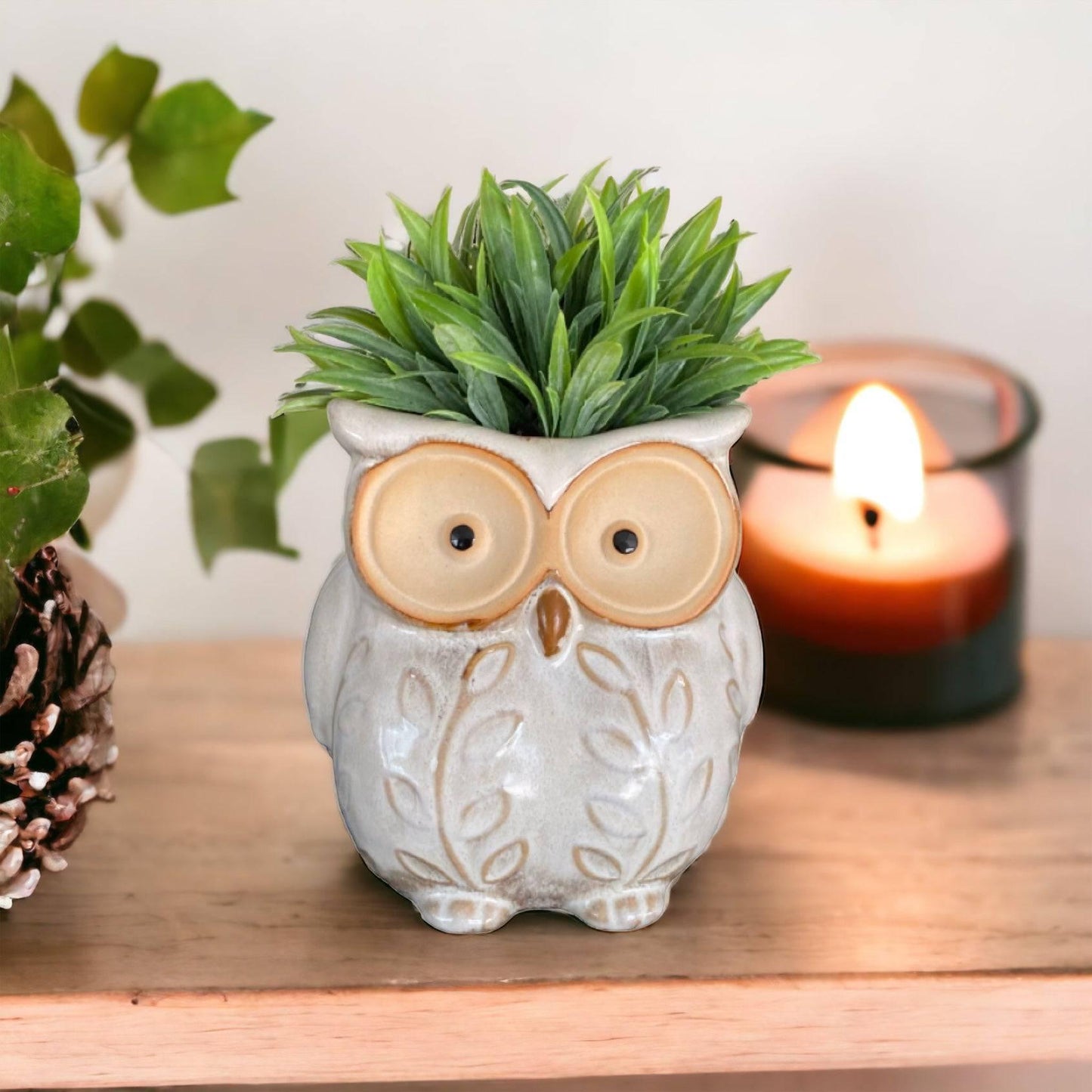 Plant Pot Planter Owl Natural Bird - The Renmy Store Homewares & Gifts 