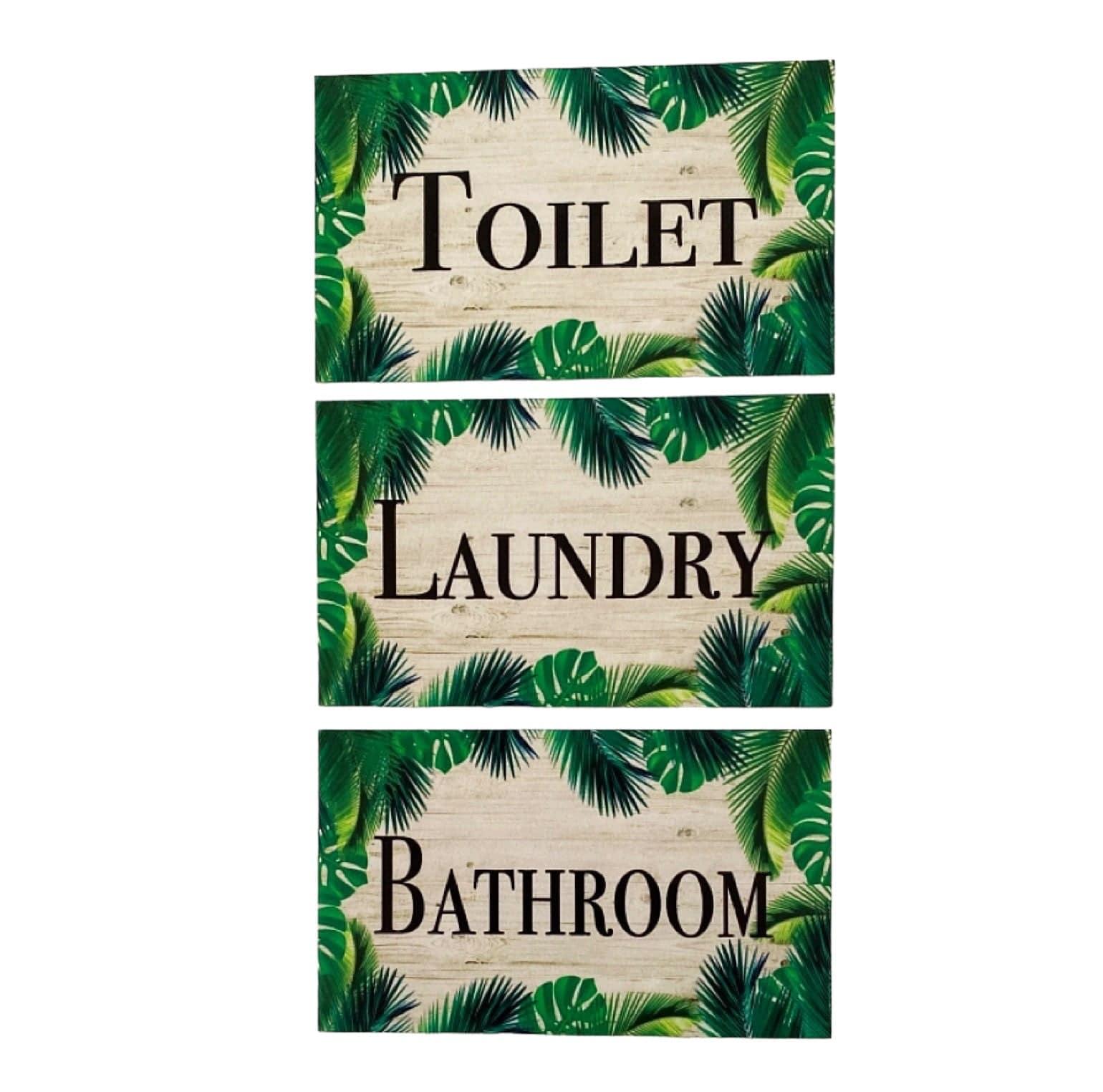 Tropical Door Room Sign Toilet Laundry Bathroom Beach House - The Renmy Store Homewares & Gifts 