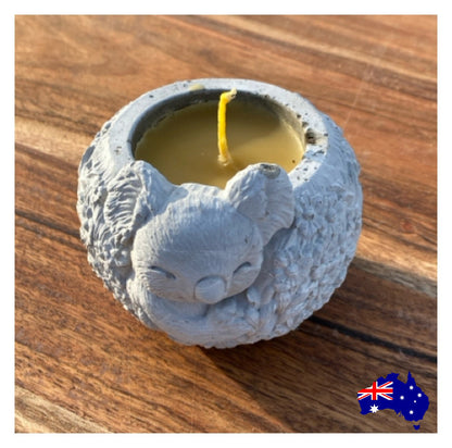 Pure Beeswax Koala Candle Aussie Handmade