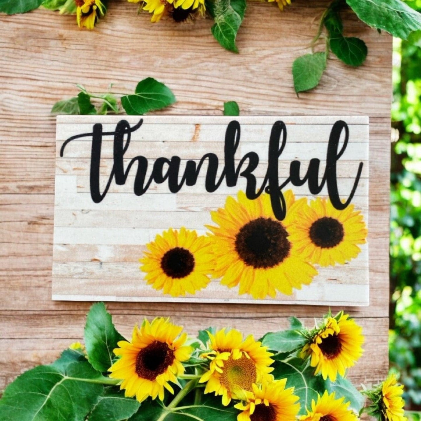 Thankful Sunflower Country Sign