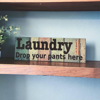 Rustic Colourful Timber Look Door Room Sign Toilet Laundry Bathroom - The Renmy Store Homewares & Gifts 