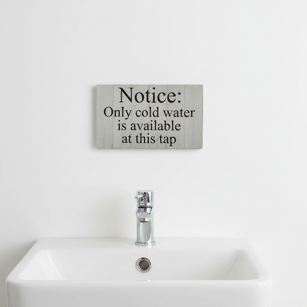 Notice Sign | Cold Water Only Tap Signage Aussie Made
