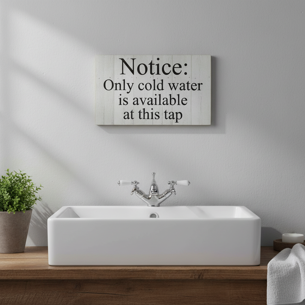 Notice Sign | Cold Water Only Tap Signage Aussie Made