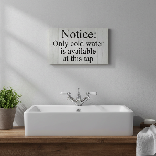 Notice Sign | Cold Water Only Tap Signage Aussie Made