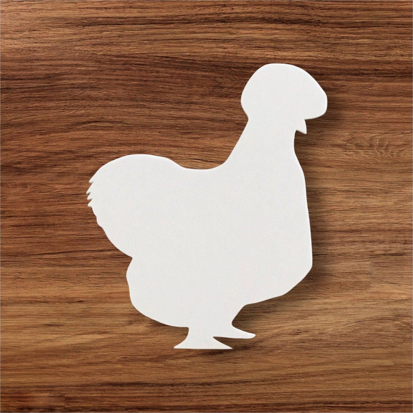 Silkie Chicken Hen White Acrylic Country Decor - The Renmy Store Homewares & Gifts 