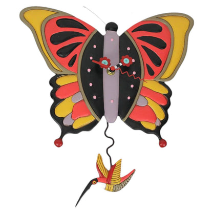 Clock Wall Butterfly Flutterby Garden Allen Designs Pendulum - The Renmy Store Homewares & Gifts 