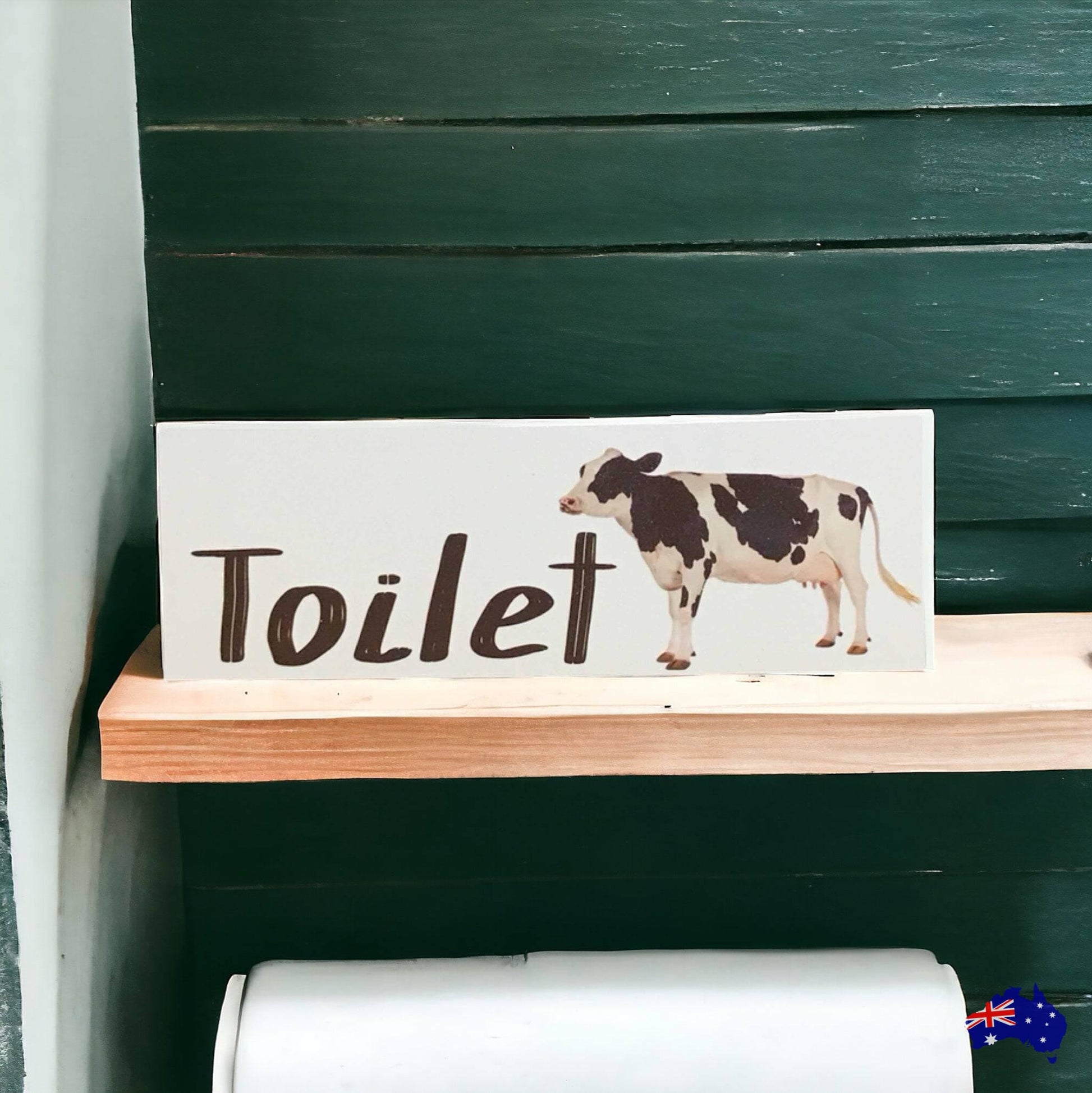 Cow Toilet Laundry Bathroom Door Sign - The Renmy Store Homewares & Gifts 