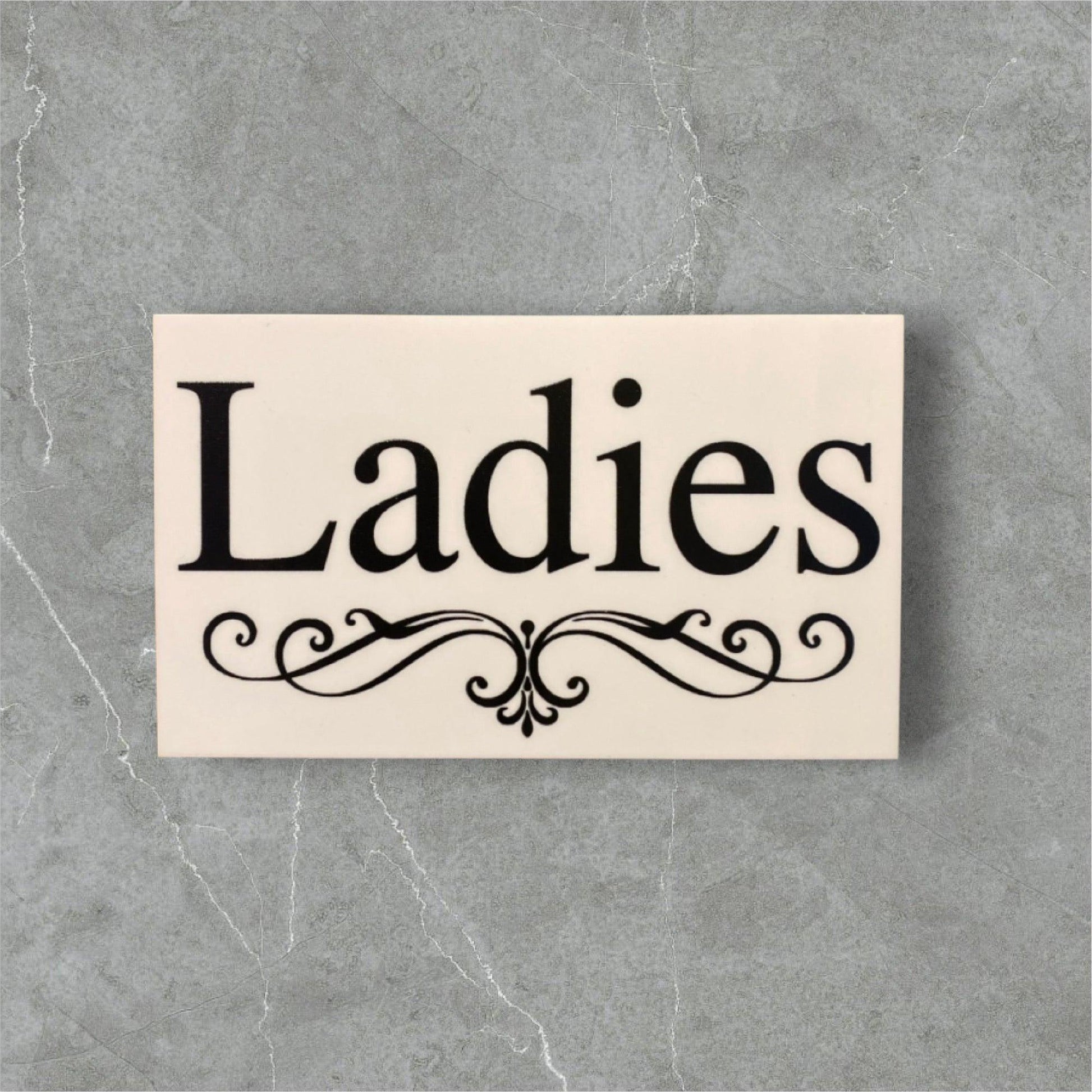 Toilet Door Ladies Gents White Elegance Sign - The Renmy Store Homewares & Gifts 