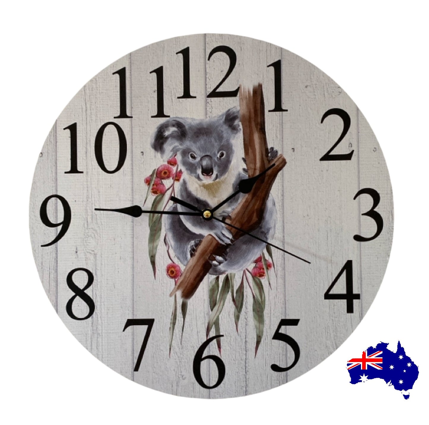 Clock Wall Wooden Koala Aussie Made