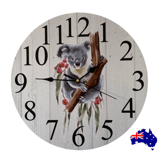 Clock Wall Wooden Koala Aussie Made - The Renmy Store Homewares & Gifts 