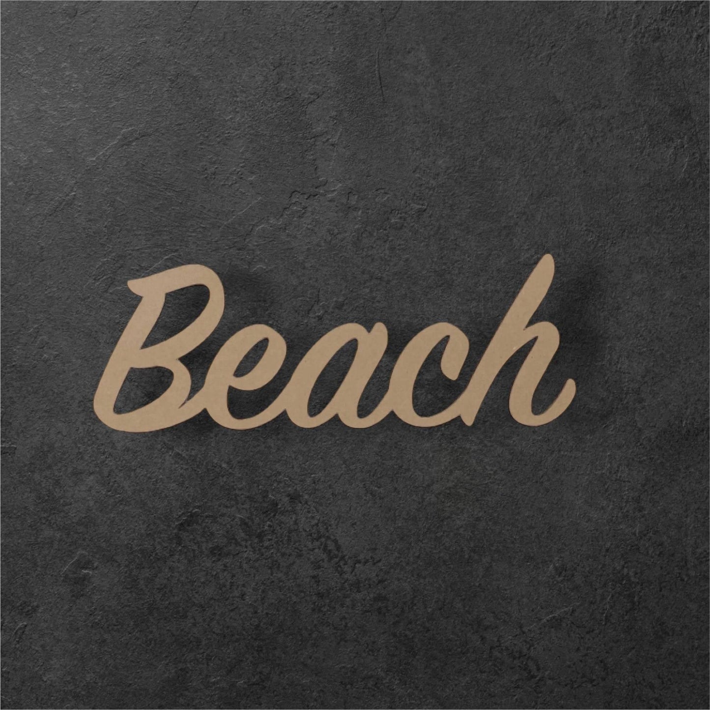 Beach MDF Shape Word Raw Wooden Wall Art - The Renmy Store Homewares & Gifts 