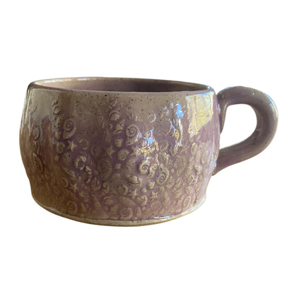 Handmade Seashells Starfish Purple Ceramic Mug | Aussie Made Wolf and Clay Coastal Gift