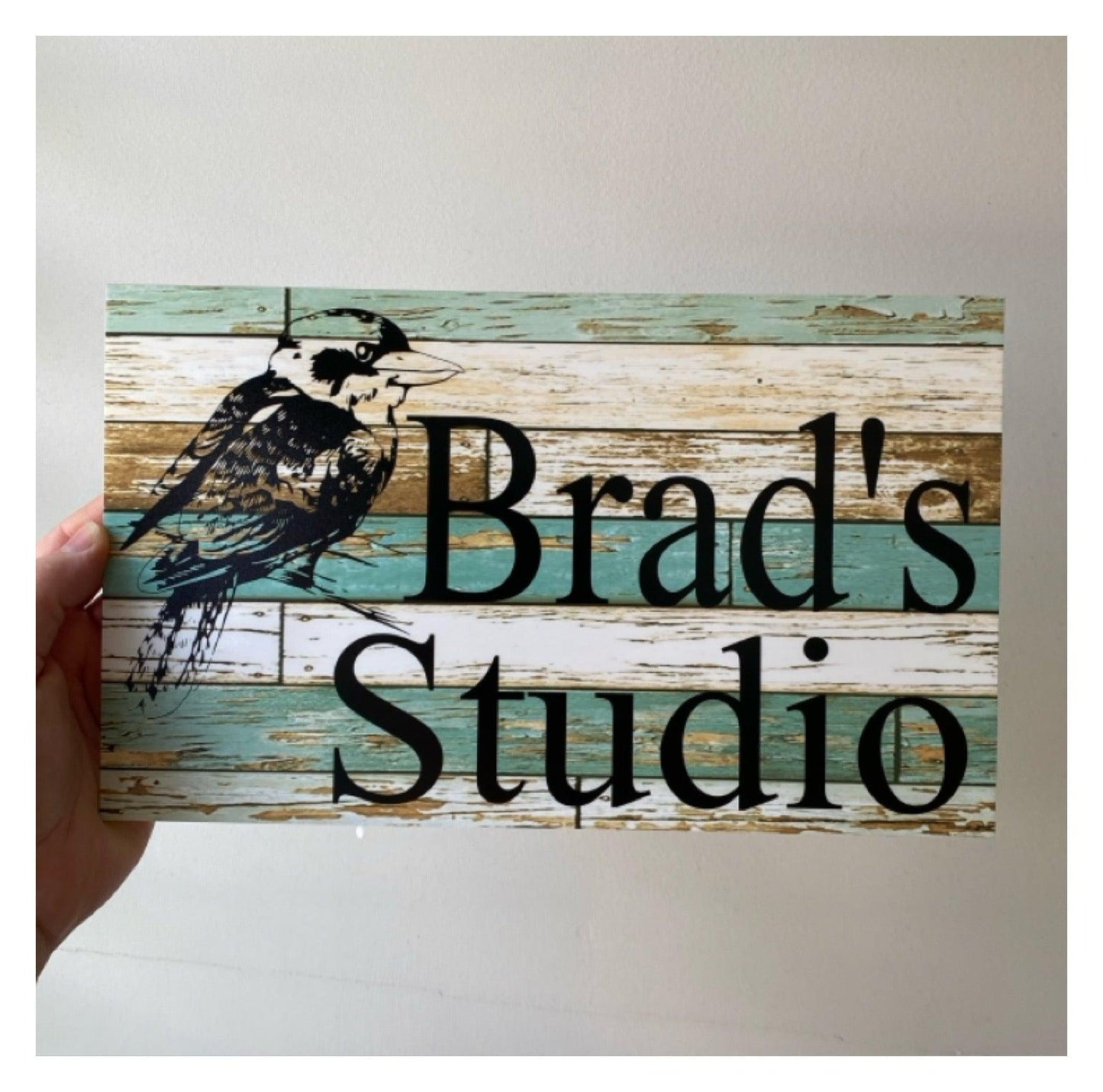 Kookaburra Bird Custom Personalised Blue Sign