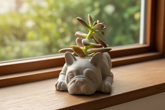 Planter Pot French Bulldog Dog Alice Aussie Handmade Concrete