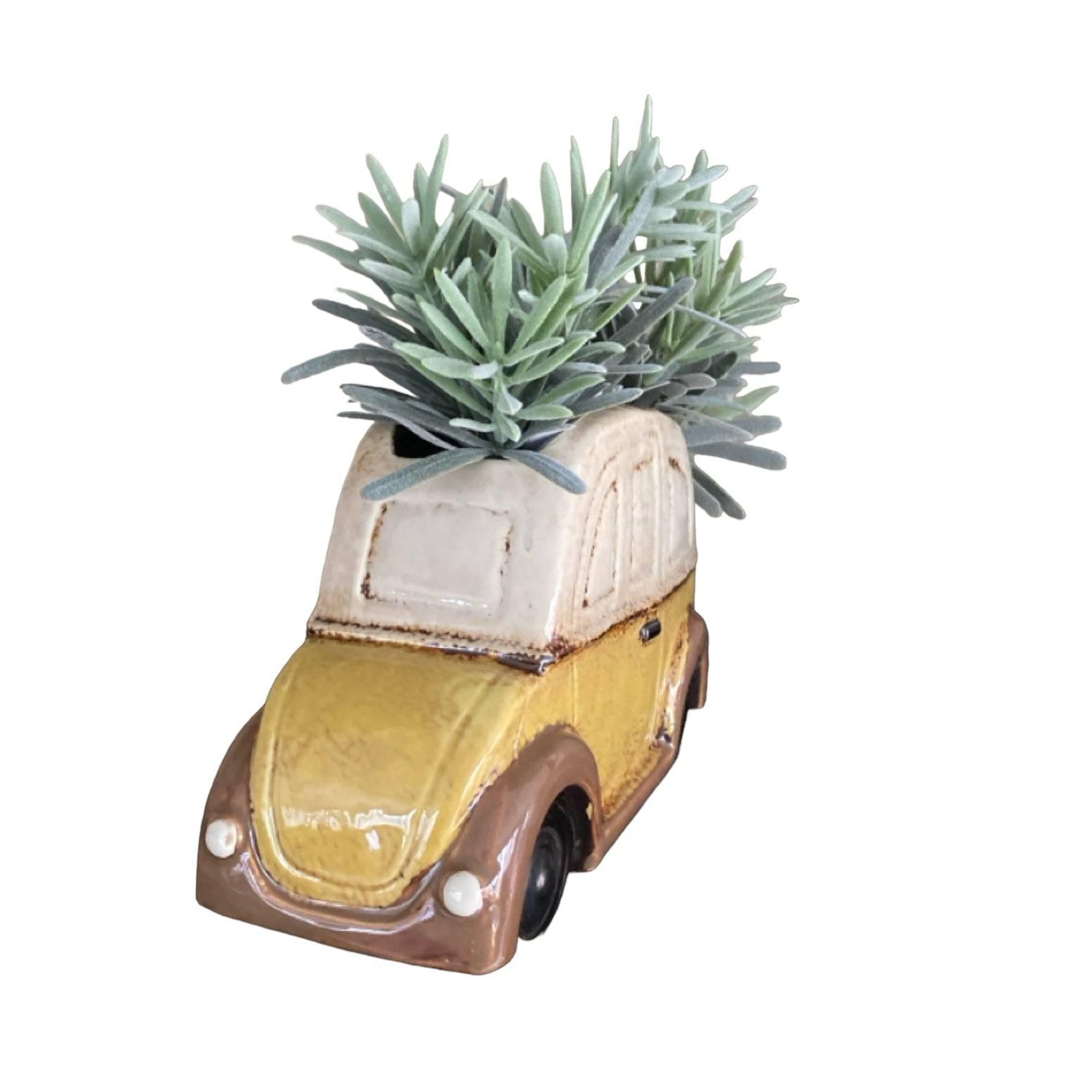 Beetle VW Funky Pot Plant Planter Yellow - The Renmy Store Homewares & Gifts 