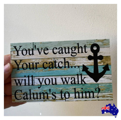 Anchor Nautical Blue Boat Custom Personalised Sign - The Renmy Store Homewares & Gifts 