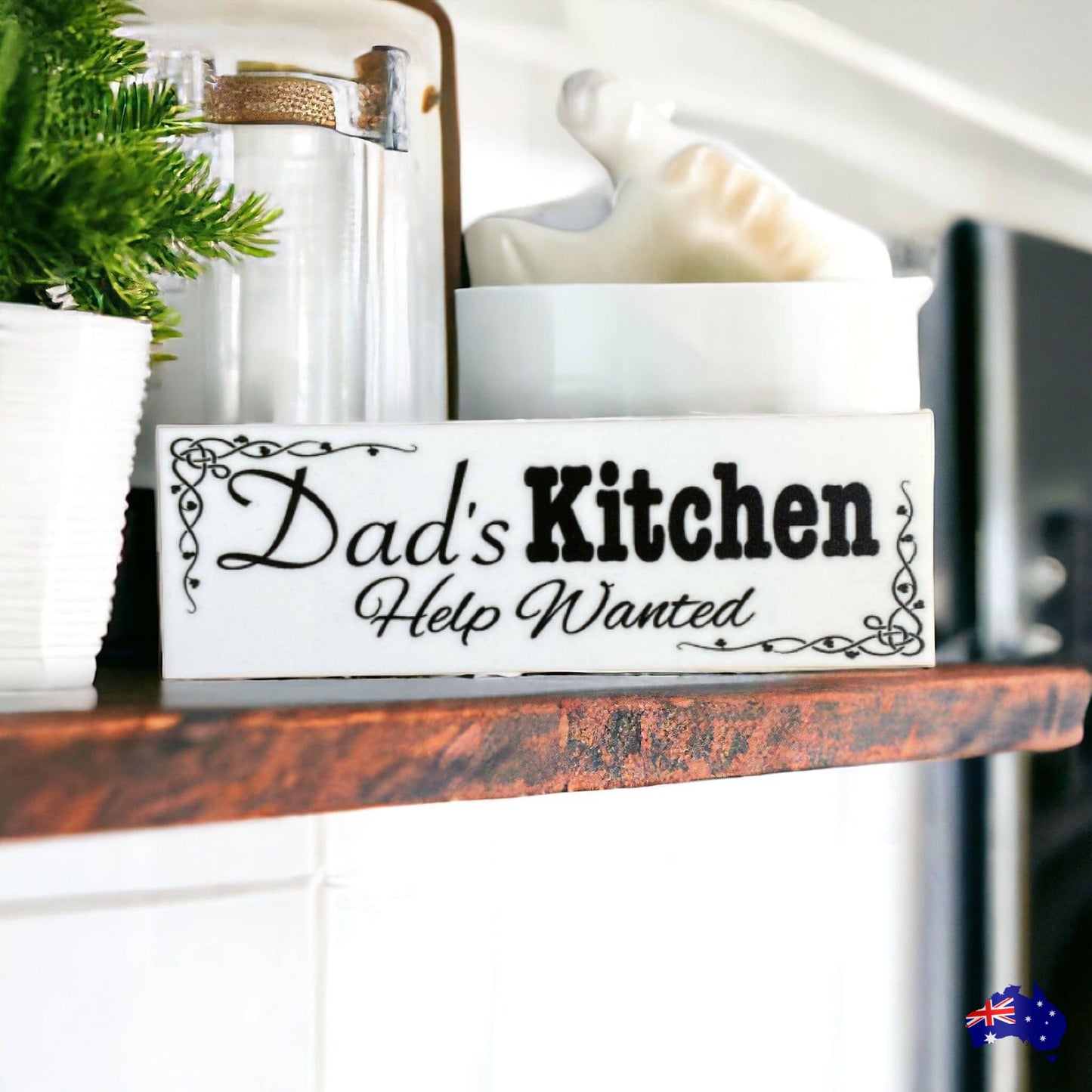 Dad's Kitchen Help Wanted Sign - The Renmy Store Homewares & Gifts 