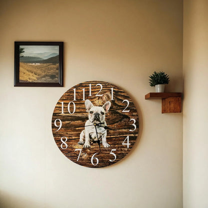 Clock Wall Dog Frenchie French Bulldog Puppy 30cm 60cm Aussie Made