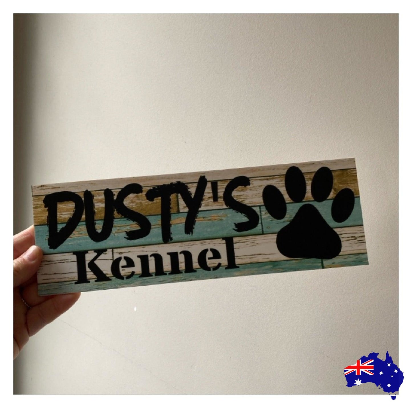 Dog Kennel Personalised Your Dogs Name Blue Sign - The Renmy Store Homewares & Gifts 