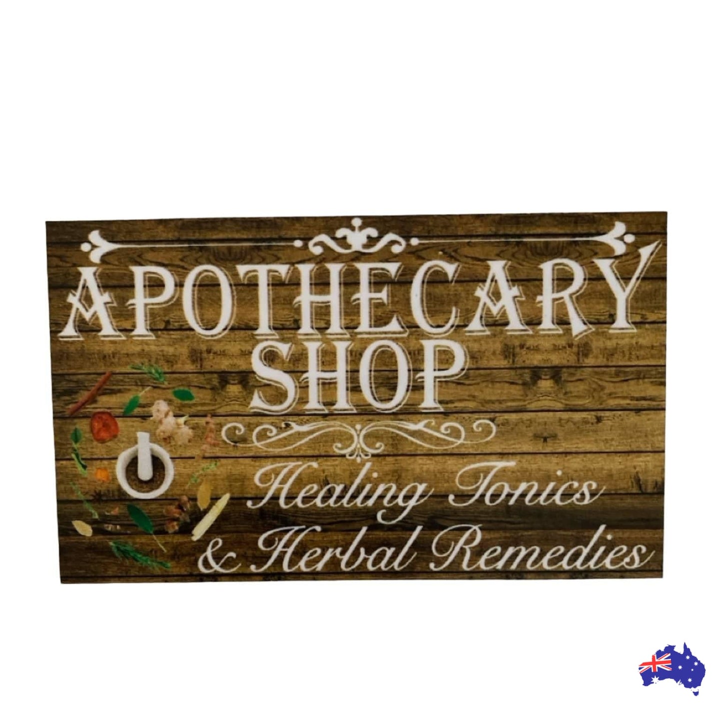 Apothecary Shop Tonics Herbal Remedies Sign - The Renmy Store Homewares & Gifts 