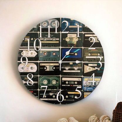 Clock Wall Retro Tape Music Aussie Made - The Renmy Store Homewares & Gifts 