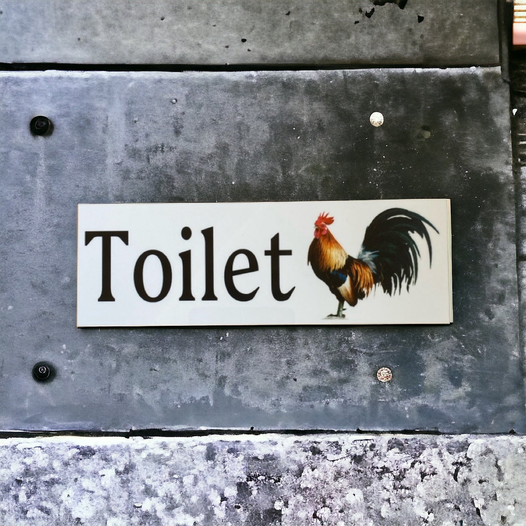 Rooster Toilet Laundry Bathroom Sign - The Renmy Store Homewares & Gifts 