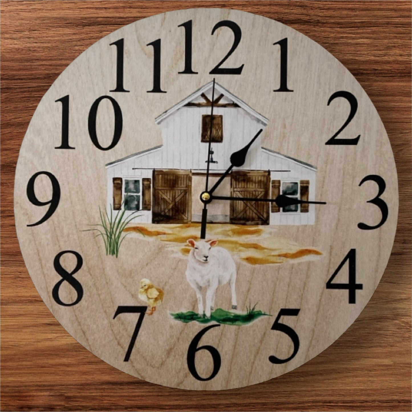 Clock Wall Sheep Chicken Barn Farm Aussie Made - The Renmy Store Homewares & Gifts 