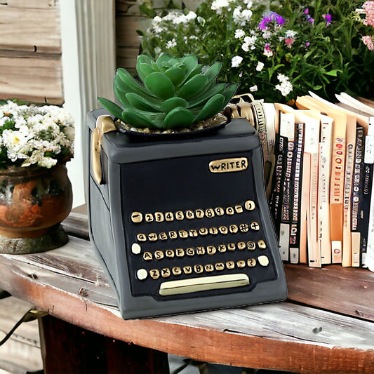 Writer Black Funky Pot Plant Small - The Renmy Store Homewares & Gifts 