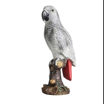 Parrot Grey with Red Tail Ornament