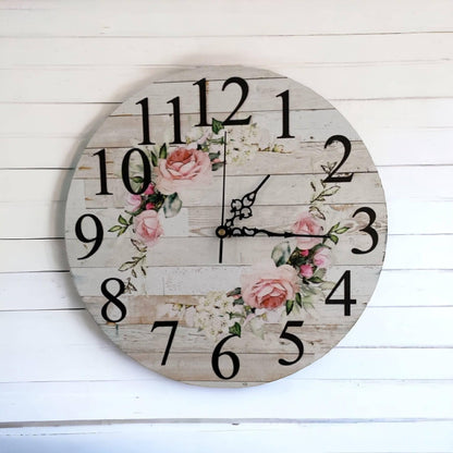 Clock Wall Country French Floral Aussie Made - The Renmy Store Homewares & Gifts 