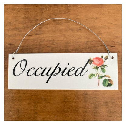 Vacant & Occupied Rose Toilet Bathroom Door Sign - The Renmy Store Homewares & Gifts 