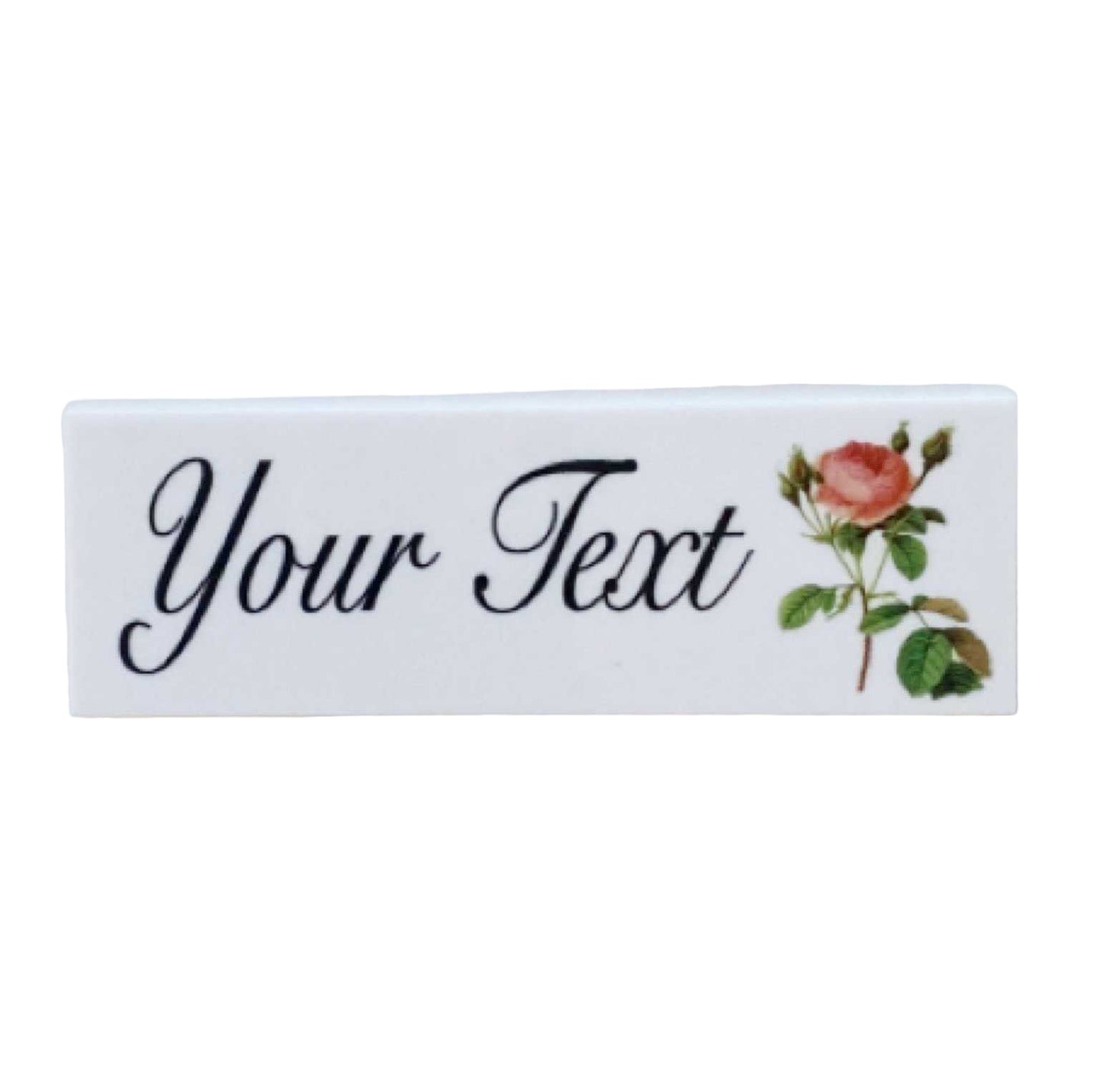 Custom Personalised Your Text Vintage Rose Sign