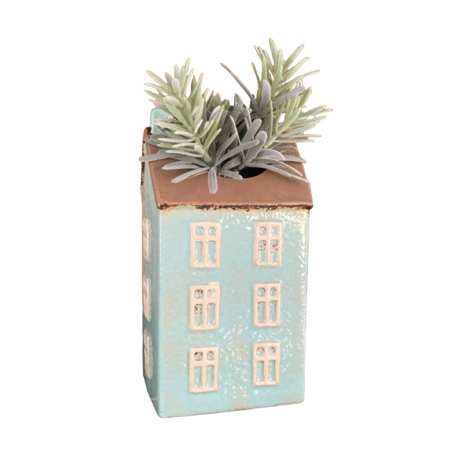 Village House Aqua Pot Plant Planter - The Renmy Store Homewares & Gifts 