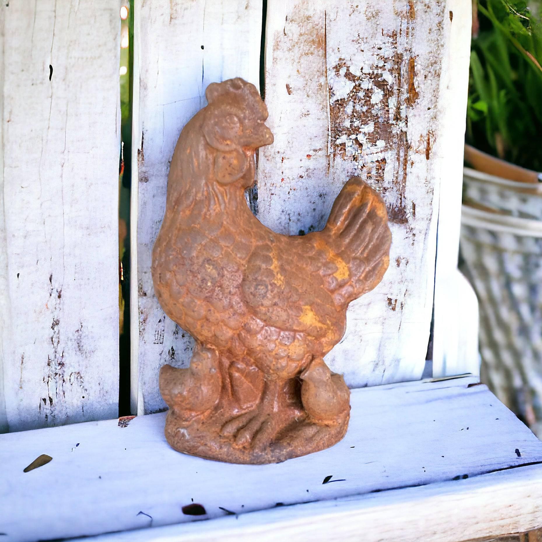 Chicken Chicks Rustic Cast Iron Garden - The Renmy Store Homewares & Gifts 