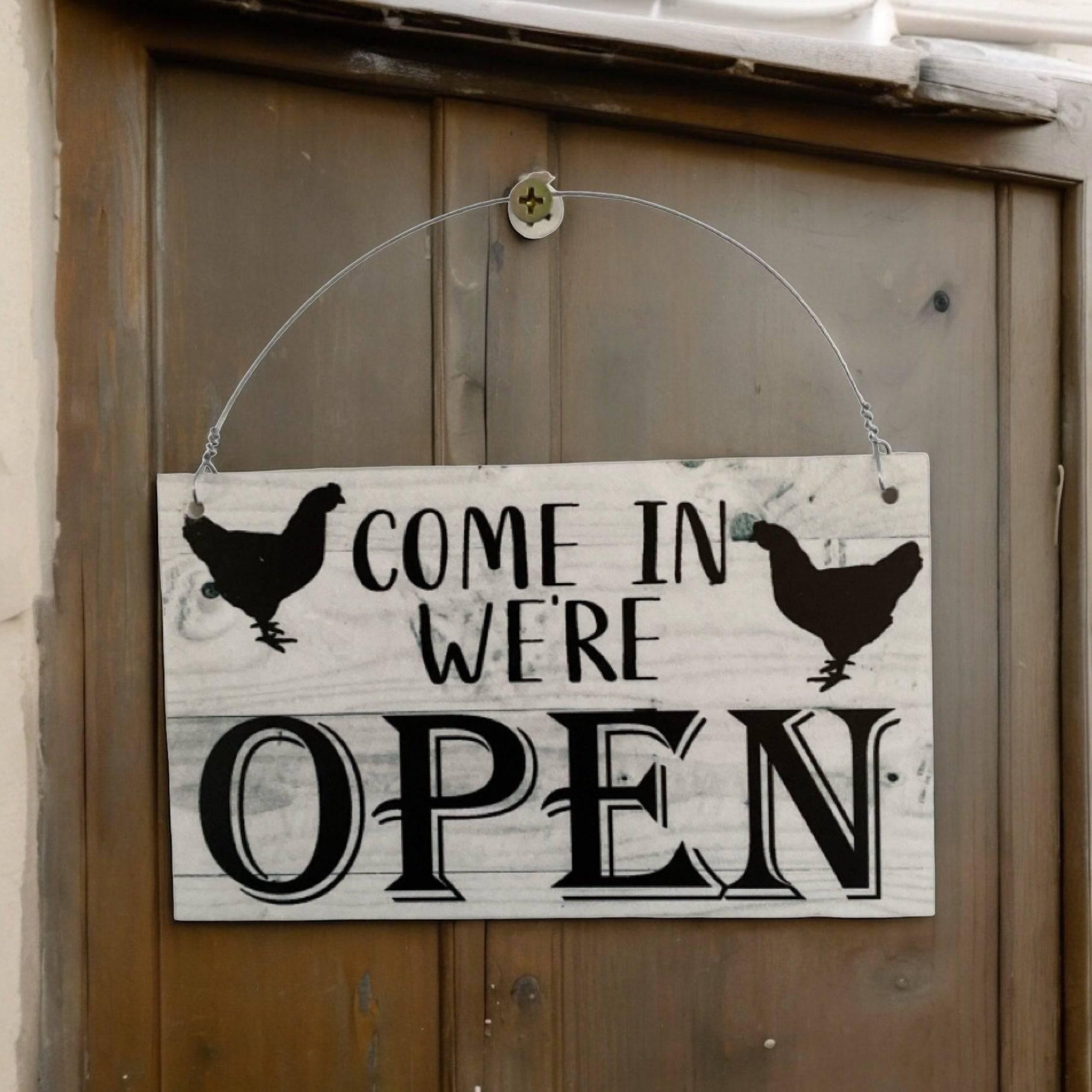 Open Closed Chicken Butcher Egg Shop Hanging Sign - The Renmy Store Homewares & Gifts 