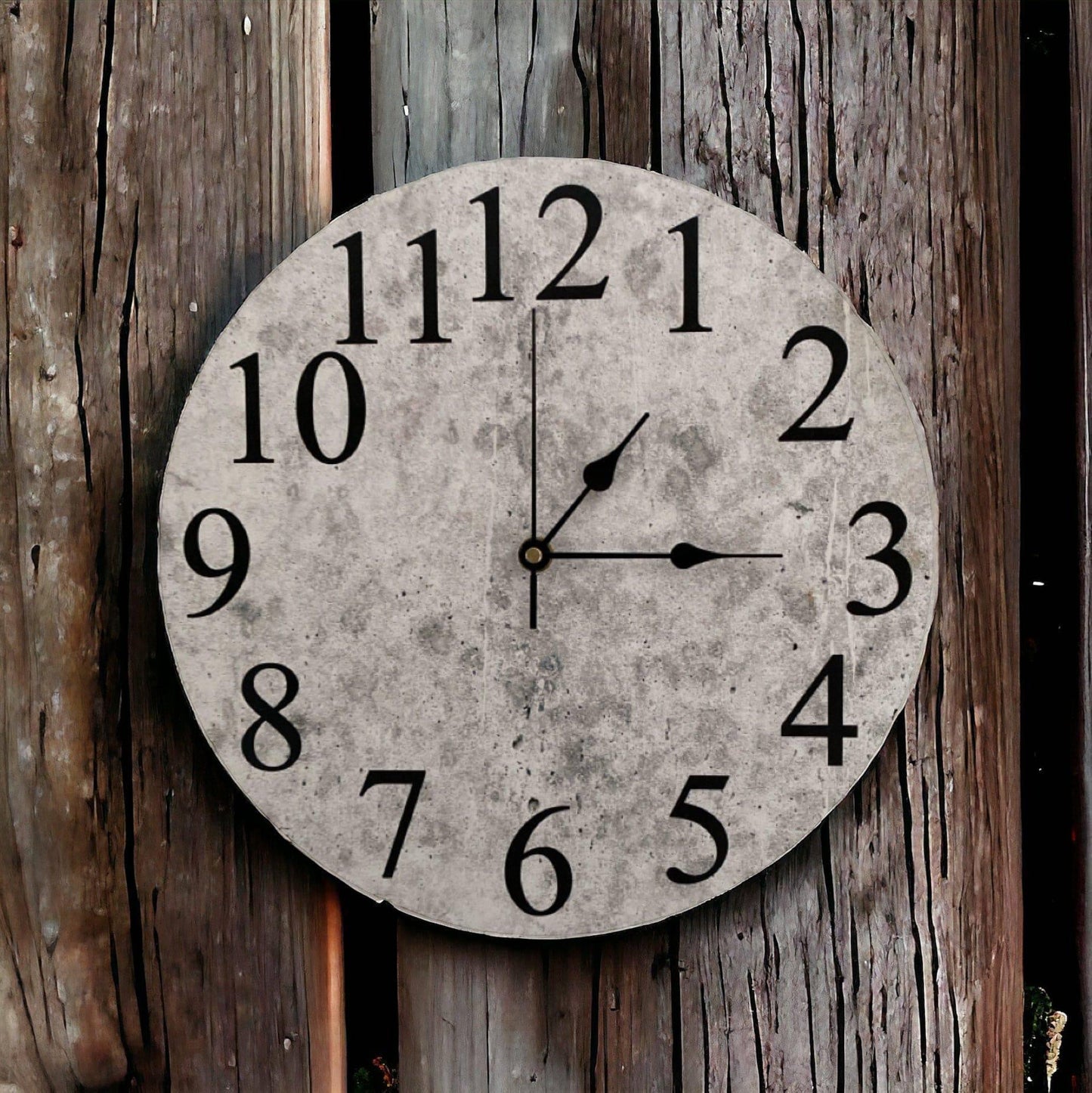 Clock Wall Rustic Concrete Aussie Made - The Renmy Store Homewares & Gifts 