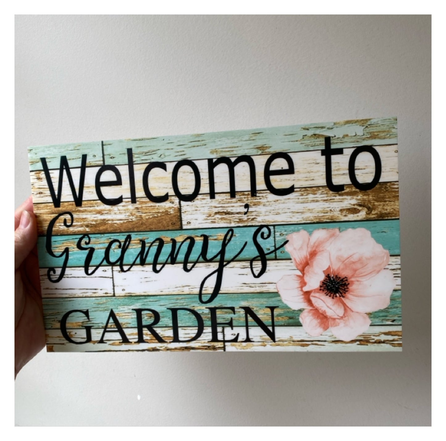 Welcome Garden Custom Personalised Sign Flower