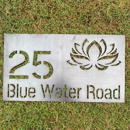 Custom Property Street House Sign - Personalised Rusty Metal Steel Sign - Australian Made