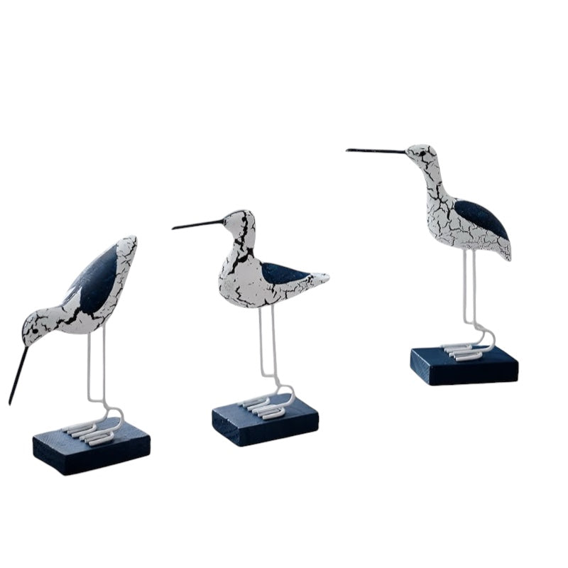 Bird Ocean Coastal Set of 3 Navy Blue