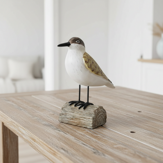 Sandpiper Bird Ornament | Natural Resin Coastal Hamptons Decor