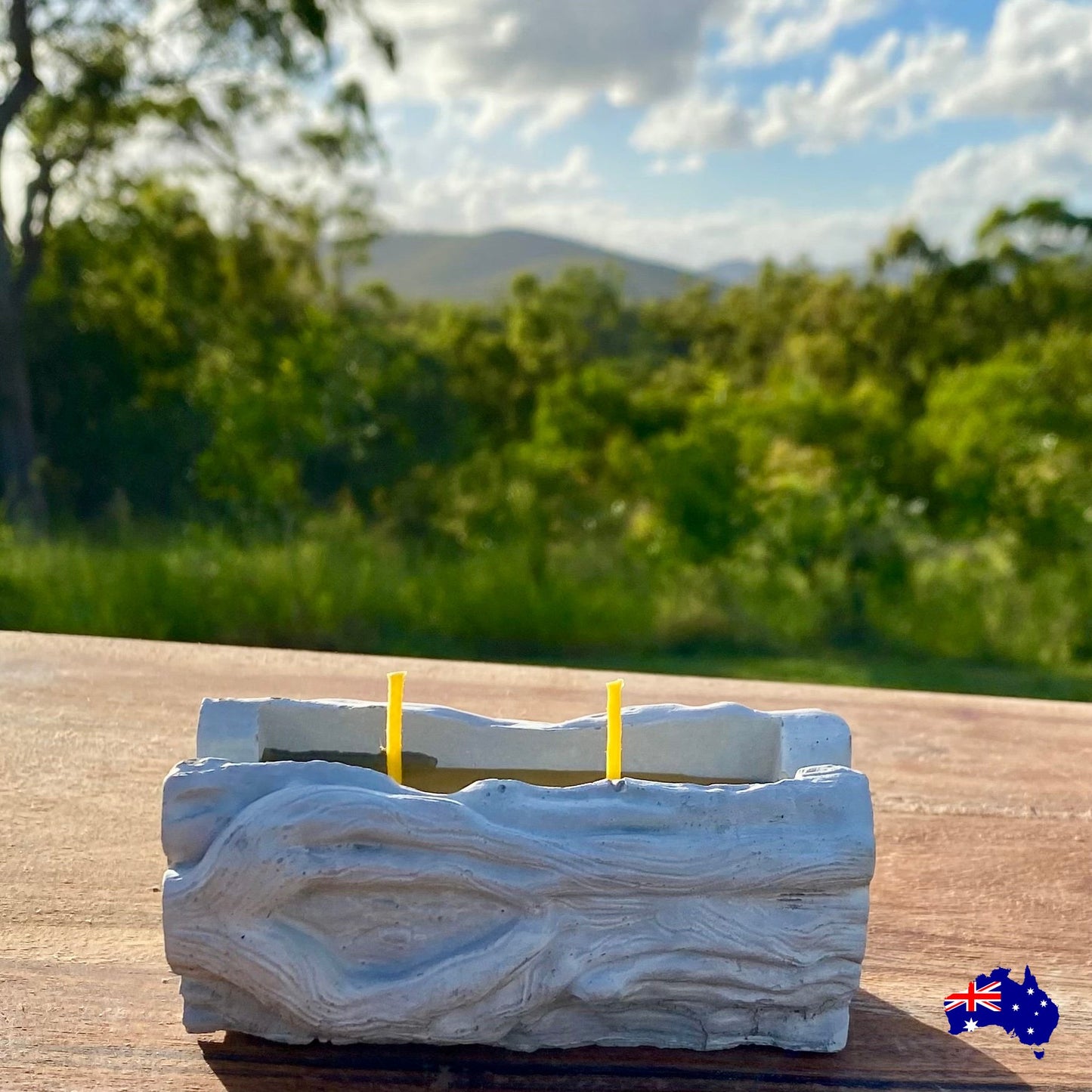 Pure Beeswax Rustic Log Candle Aussie Handmade
