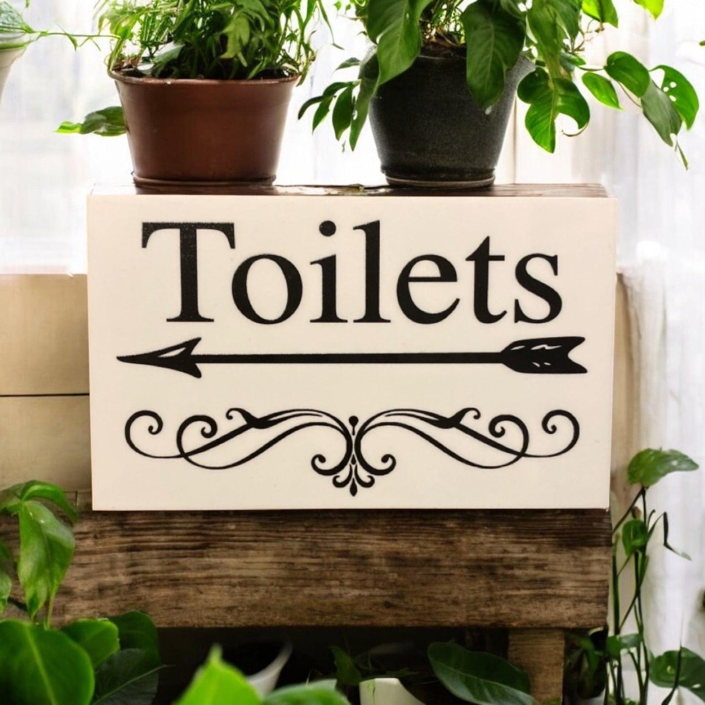 Toilets Toilet Wall Door Right Left Arrow Sign - The Renmy Store Homewares & Gifts 