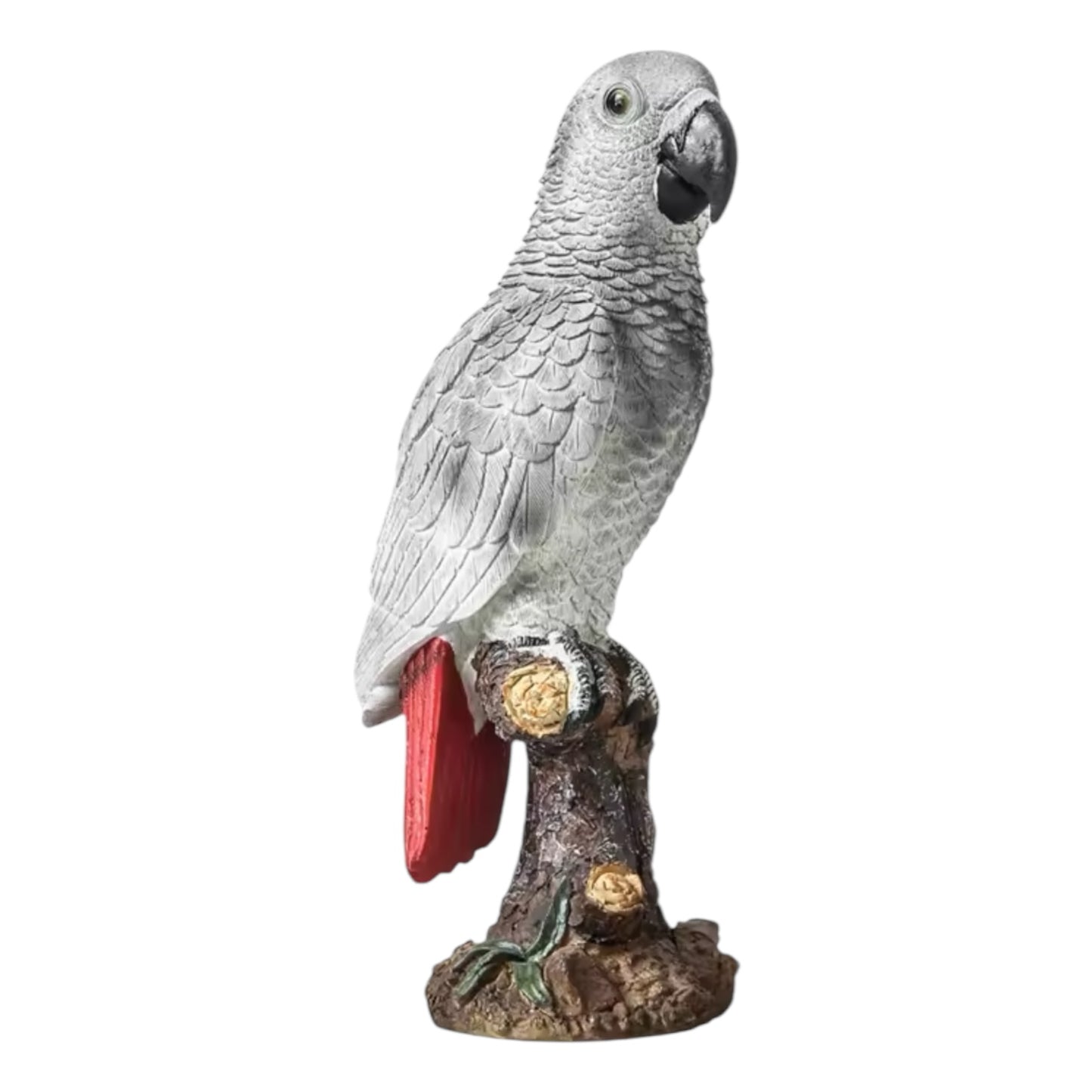 Parrot Grey with Red Tail Ornament