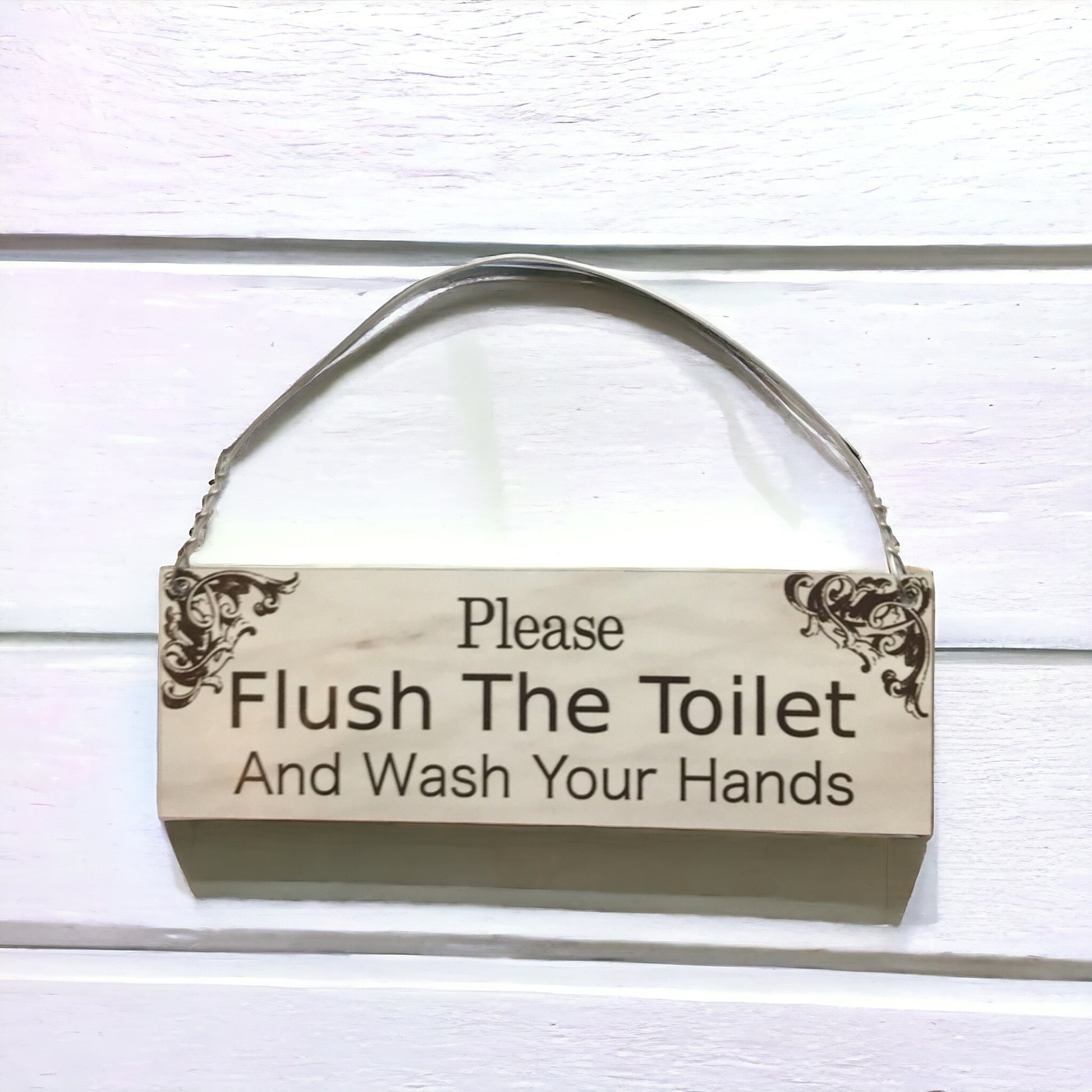 Flush Toilet Wash Your Hands Sign - The Renmy Store Homewares & Gifts 