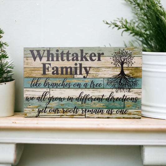 Family Tree Custom Personalised Sign - The Renmy Store Homewares & Gifts 