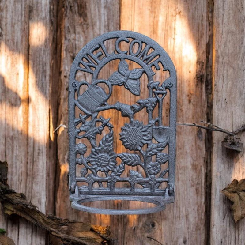 Planter Cast Iron Wall Hanging Welcome Decoration - The Renmy Store Homewares & Gifts 