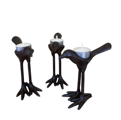 Candle Holder Bird Cast Iron Rustic - The Renmy Store Homewares & Gifts 