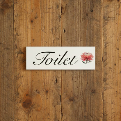 Waratah Flower Door Room Sign | Toilet Laundry Bathroom | Custom Personalised Aussie Made