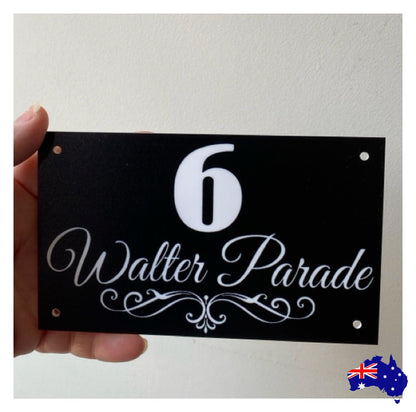 Personalised Street Number Address Letter Box White Black House Custom Sign - The Renmy Store Homewares & Gifts 